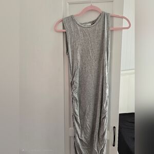 Gray Sleeveless Ruched Dress